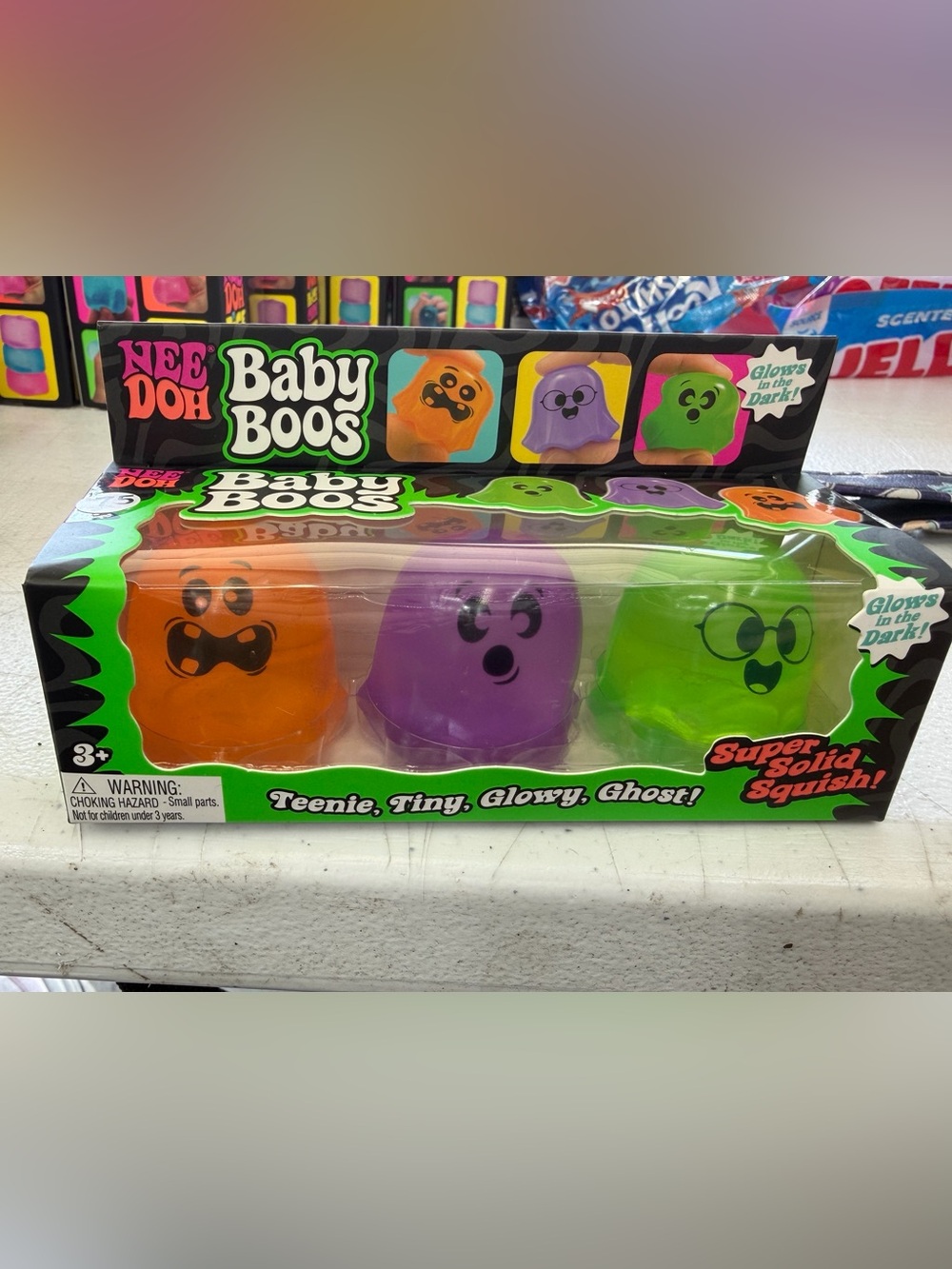 Needoh Glow Ghost Toy - Purple, Orange, Green